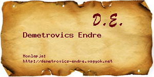 Demetrovics Endre névjegykártya